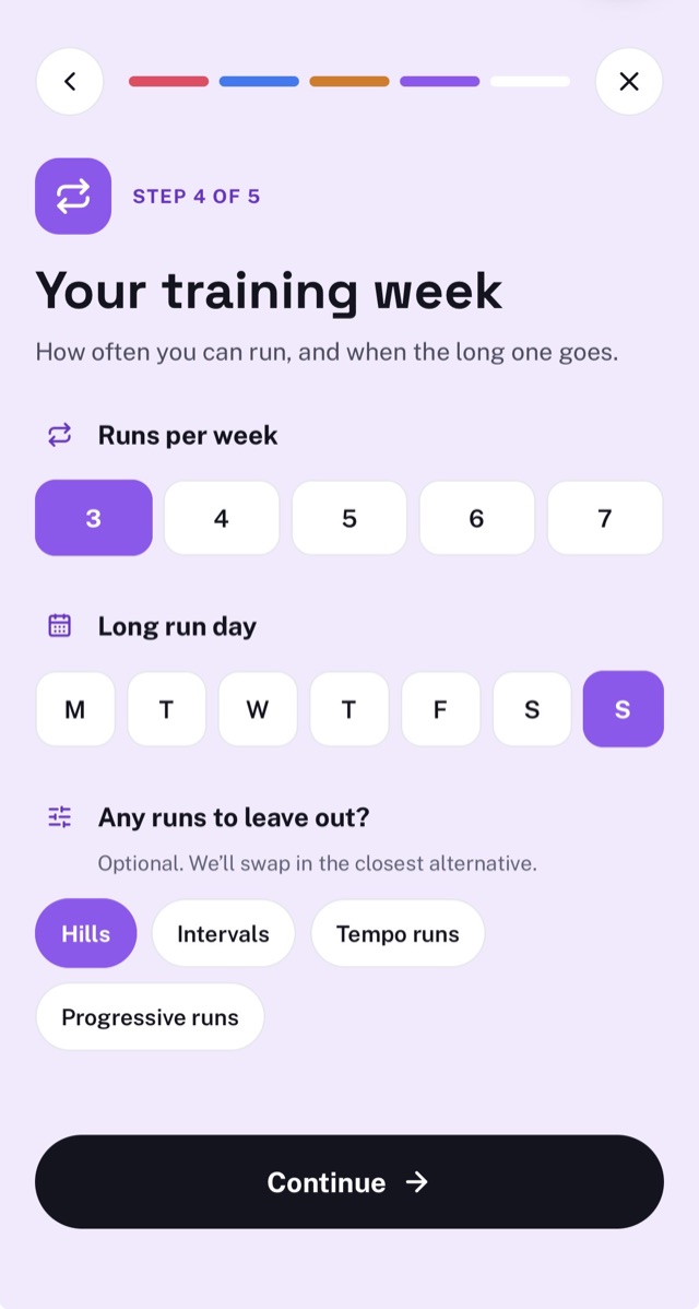 Step 5 of 5: strength training. Two sessions a week for runner strength.